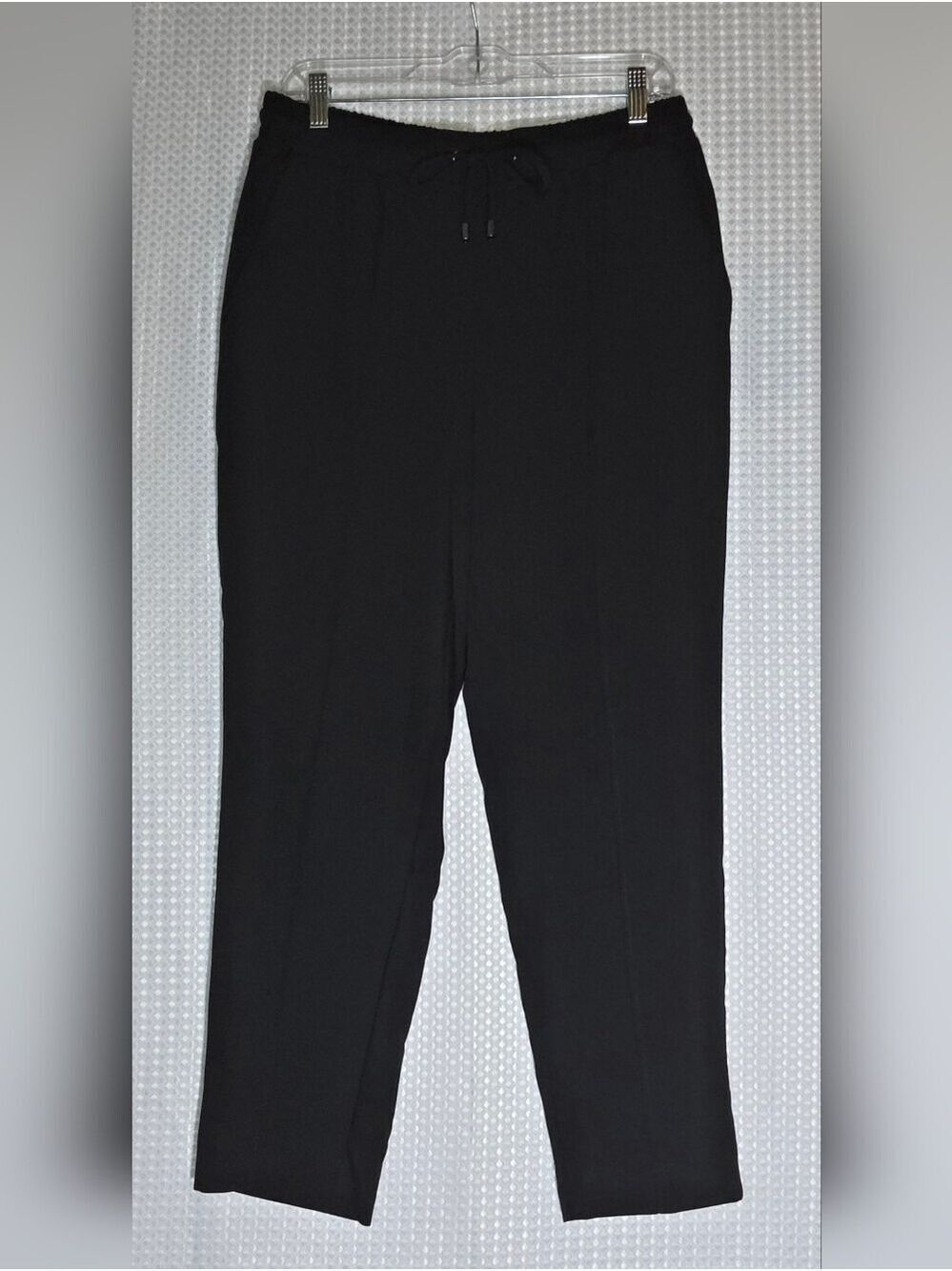 Nine West Black Drawstring Pants Women Pull On Work Pants Comfy Elastic Waist M - Picture 2 of 7